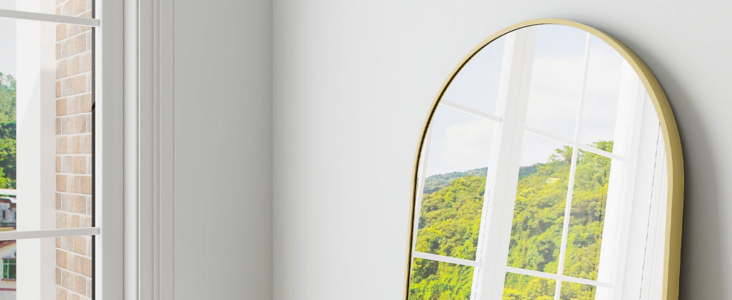 Full Length Arched Mirror-Aluminum Alloy Frame High Definition-Full Body Mirror for Bedroom or Living Room