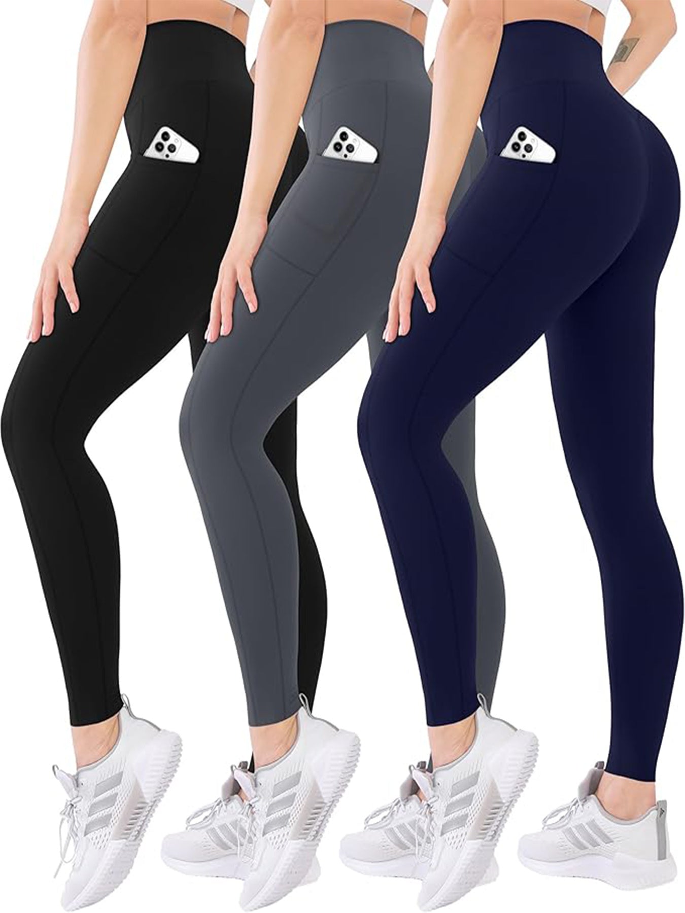Three Piece Yoga Pants With Pockets