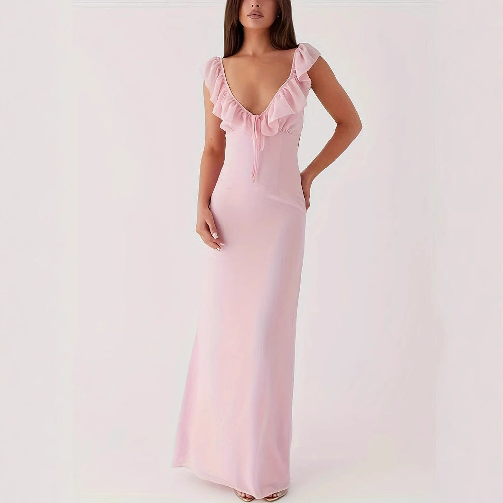 Fashion Ladies Fashion Sleeveless Waist Dress